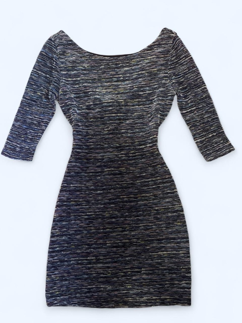 Lily Rose Black Multicolor Knit Bodycon Mini Dress